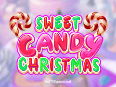Festive candy-themed Sweet Candy Christmas slot machine illustration